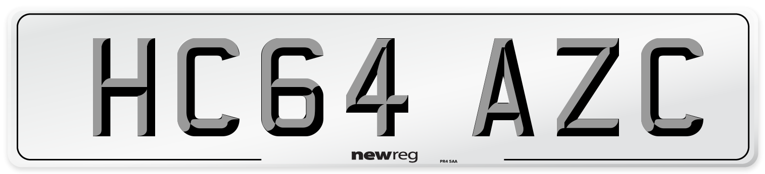 HC64 AZC Number Plate from New Reg